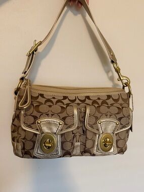 Vintage Coach 65th Signature Legacy Turnlock Shoulder Bag